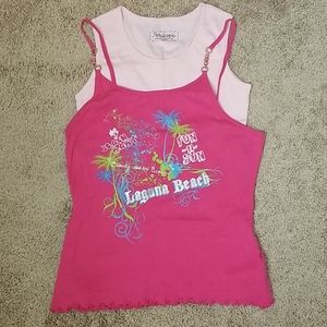 Kids 2 piece pink Laguna beach tanks